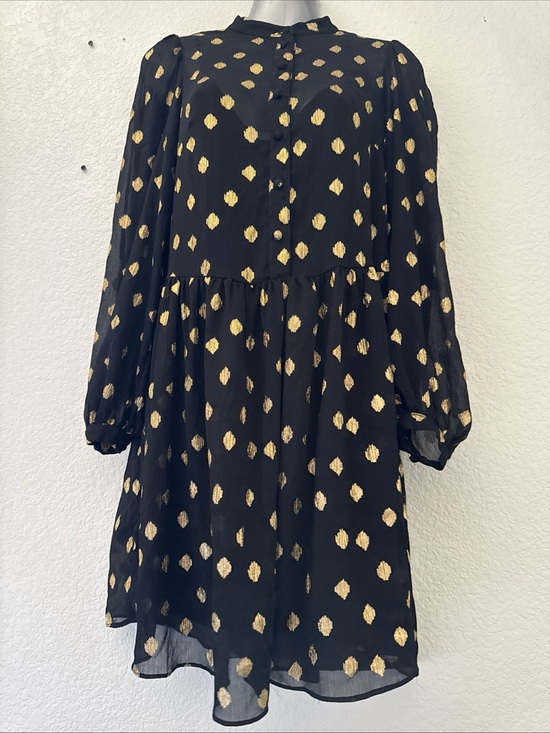 H&M Dresses & Skirts - H&M Black Long-Sleeve Dress with Gold Dot Print